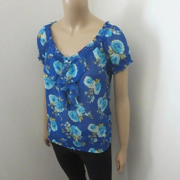 NEW Abercrombie Floral Sheer Top Size Medium - Picture 3 of 8